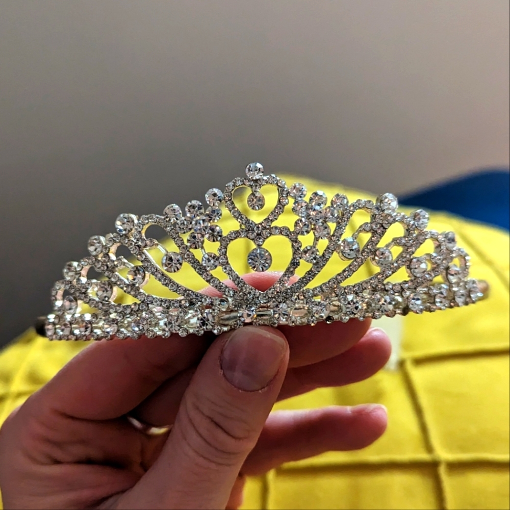 Silver toned rhinestone tiara